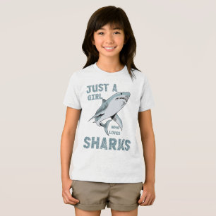 Just a girl who loves Sharks Shark Lover Tri-Blend Shirt