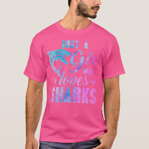 Just A Girl Who Loves Sharks Women Mom Kids Waterc T-Shirt