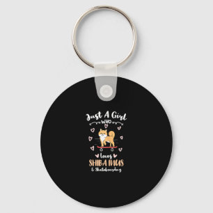 Just A Girl Who Loves Shi Inus And Skateboarding  Key Ring