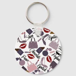 Just a Girl Who Loves Simple Things Fun Pattern Key Ring