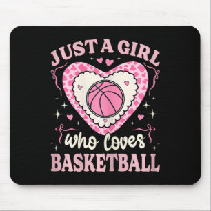 Just A Girl Who Loves Sketll Cow Print Girls Sketl Mouse Mat