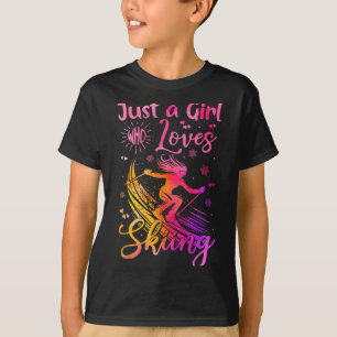 Just A Girl Who Loves Skiing Funny Ski Winter Spor T-Shirt