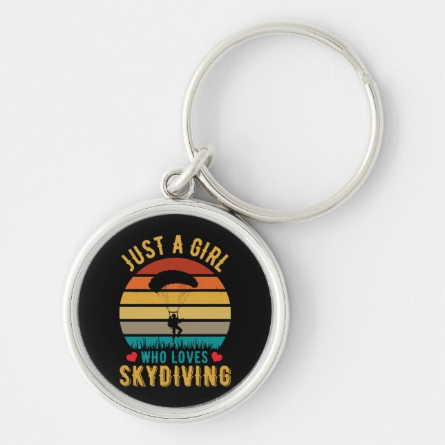 just a girl who loves skydiving key ring (Front)
