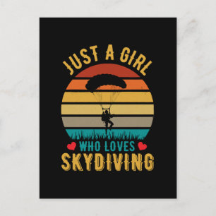 just a girl who loves skydiving postcard