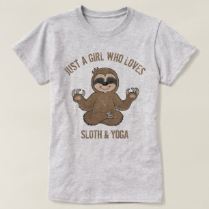 Just a Girl Who Loves Sloth And Yoga, Funny Sloth T-Shirt