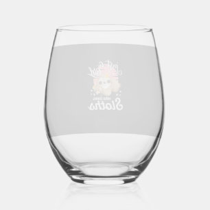 Just A Girl Who Loves Sloth Tee Cute Sloth Lover G Stemless Wine Glass