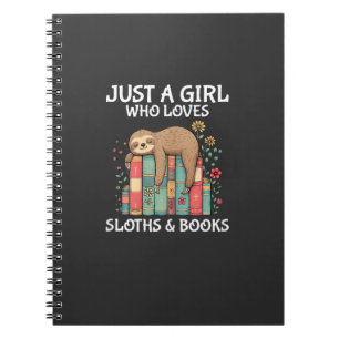 Just A Girl Who Loves Sloths and Books Cute Sloth 
