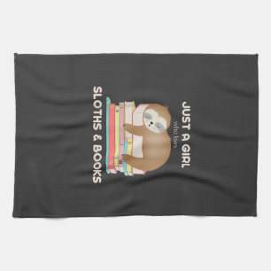 Just a girl who loves sloths and books Reader T-Sh Tea Towel