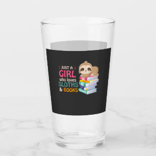 Just A Girl Who Loves Sloths And Books Sloth T-Shi Glass