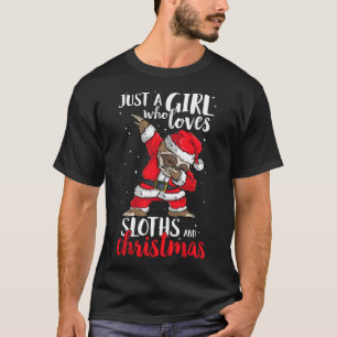 Just A Girl Who Loves Sloths Christmas Cute Woman T-Shirt