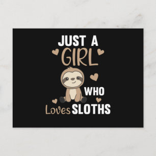 Just A Girl Who Loves Sloth's Cute Animals Vintage Postcard