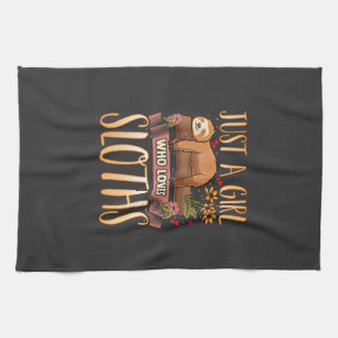 Just A Girl Who Loves Sloths Cute Sloth T-Shirt Tea Towel