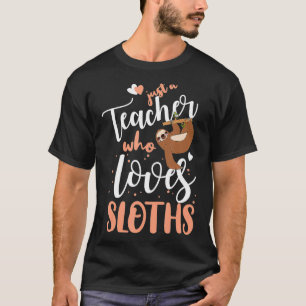 Just A Girl Who Loves Sloths Teacher Christmas Gif T-Shirt