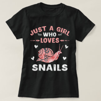 Just a Girl Who Loves Snails Art T-Shirt