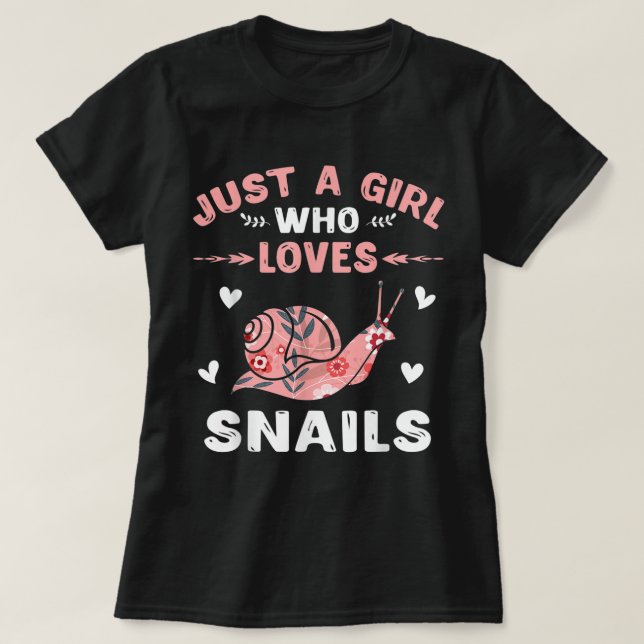 Just a Girl Who Loves Snails Art T-Shirt (Design Front)
