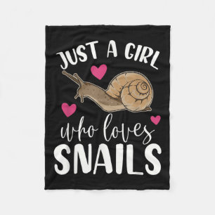 Just A Girl Who Loves Snails Funny Quote Cute Snai Fleece Blanket