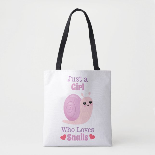 Just A Girl Who Loves Snails Tote Bag (Front)