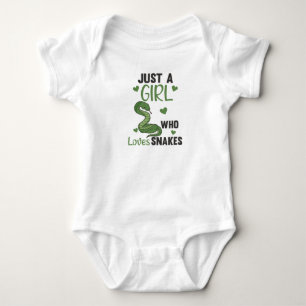 Just a girl who loves snakes cute snake for girls baby bodysuit