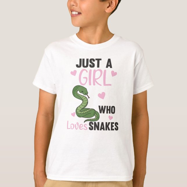 Just a girl who loves snakes cute snake for girls T-Shirt (Front)