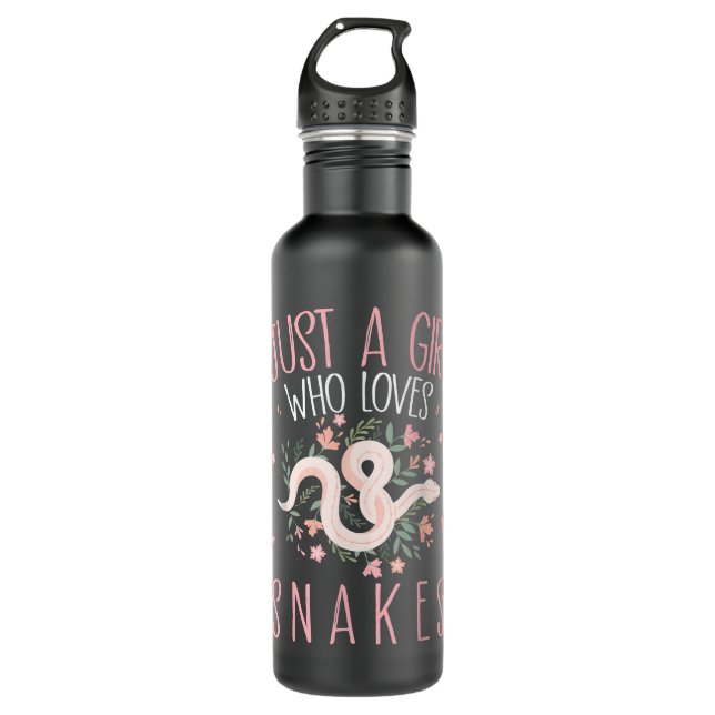 just a Girl Who Loves Snakes Cute Snake Themed Lov 710 Ml Water Bottle (Front)