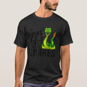 Just a Girl Who Loves Snakes Cute Snake Themed Lov T-Shirt
