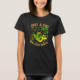 Just a Girl Who Loves Snakes Cute Snake Themed Lov T-Shirt