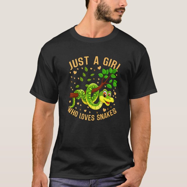 Just a Girl Who Loves Snakes Cute Snake Themed Lov T-Shirt (Front)