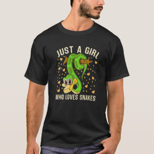 Just a Girl Who Loves Snakes Cute Snake Themed Lov T-Shirt