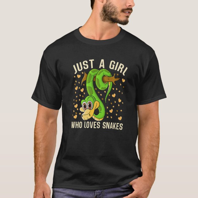 Just a Girl Who Loves Snakes Cute Snake Themed Lov T-Shirt (Front)