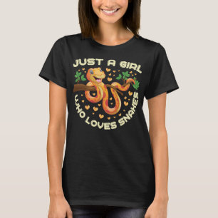 Just a Girl Who Loves Snakes Funny Snake Lover Gif T-Shirt