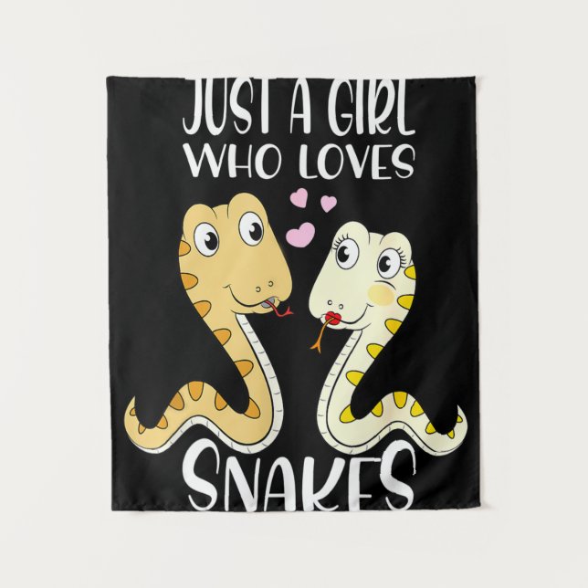 Just A Girl Who Loves Snakes I Cute Snake Girl Tapestry (Front)
