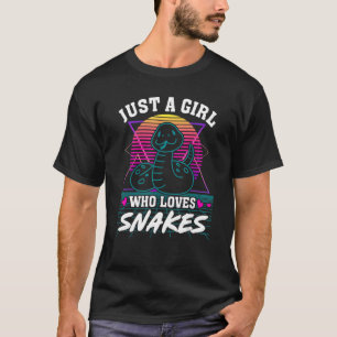 Just a Girl Who Loves Snakes Retro 80s Style Cute  T-Shirt