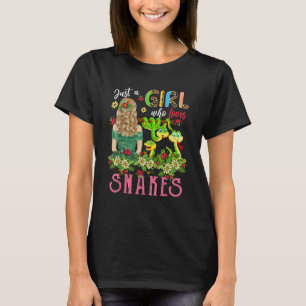 Just A Girl Who Loves Snakes Three Floral Snakes T-Shirt