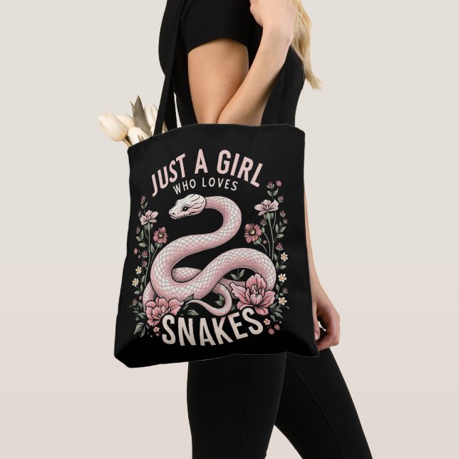 Just A Girl Who Loves Snakes Tote Bag (Close Up)
