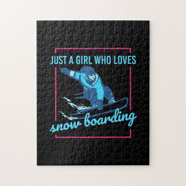 Just A Girl Who Loves Snowboarding Jigsaw Puzzle (Vertical)
