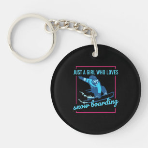 Just A Girl Who Loves Snowboarding Key Ring