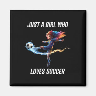Just A Girl Who Loves Soccer Tee For Kid Youth Gir Magnet