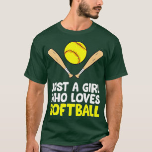 Just a Girl Who Loves Softball 3 T-Shirt
