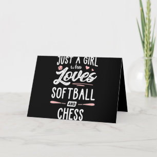 just a girl who loves softball and chess gift holiday card