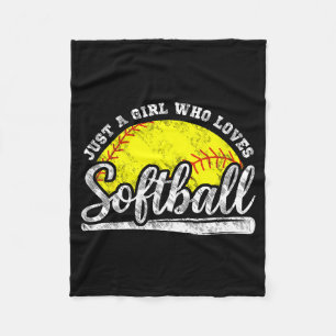 Just A Girl Who Loves Softball - Cute Srts Quote G Fleece Blanket