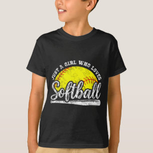 Just A Girl Who Loves Softball - Cute Srts Quote G T-Shirt