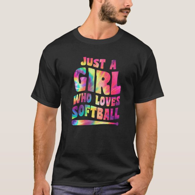Just A Girl Who Loves Softball Girl Apparel Softba T-Shirt (Front)