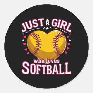 Just A Girl Who Loves Softll _1 Classic Round Sticker