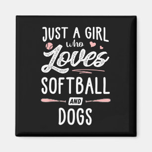 Just A Girl Who Loves Softll And Dogs Magnet