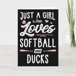 Just A Girl Who Loves Softll And Ducks Gift Women Card
