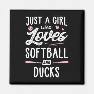 Just A Girl Who Loves Softll And Ducks Gift Women Magnet