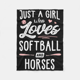 Just A Girl Who Loves Softll And Horses Gift Women Fleece Blanket