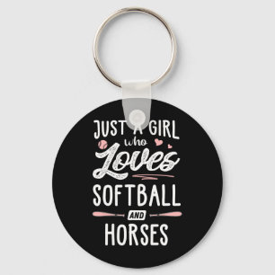Just A Girl Who Loves Softll And Horses Gift Women Key Ring