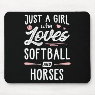 Just A Girl Who Loves Softll And Horses Gift Women Mouse Mat