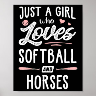 Just A Girl Who Loves Softll And Horses Gift Women Poster